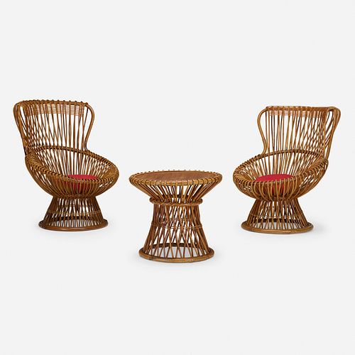 Franco Albini, Margherita chairs, pair and table