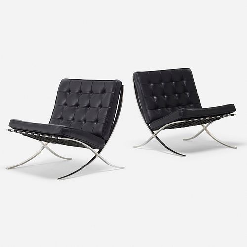 Ludwig Mies van der Rohe, Barcelona lounge chairs, pair
