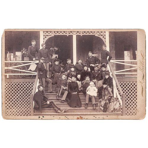 Group of Officers and Ladies, Fort Grant, Arizona Boudoir Card, 1892