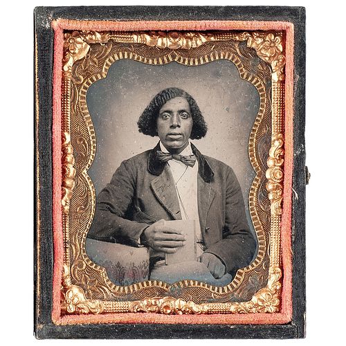 Tintype of an African American Gentleman Holding a Book, circa 1870