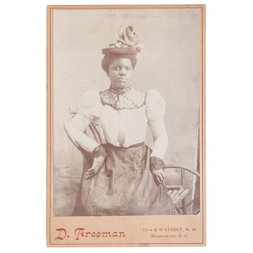 Cabinet Card Portrait of Elegant African American Woman, Washington DC, circa 1890