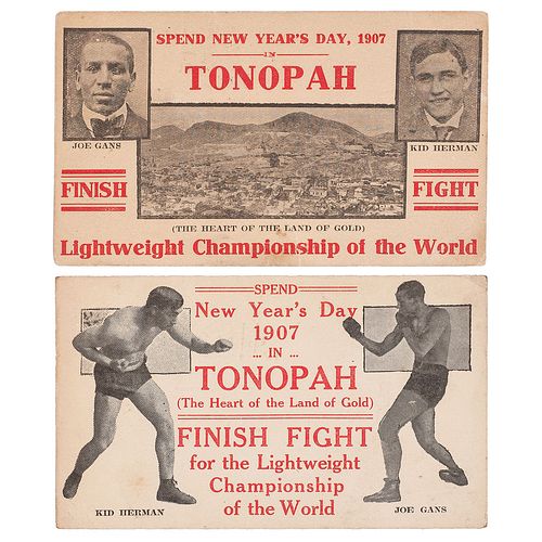 Joe Gans vs. Kid Herman Lightweight Championship, Tonopah, Nevada, 1907, Fight Postcards