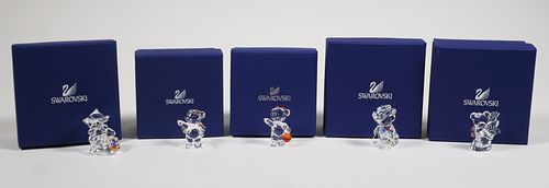 (5) Swarovski Crystal Kris Bears Figurine