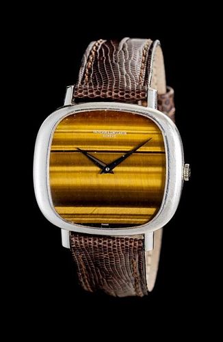 An 18 Karat White Gold and Tiger's Eye Wristwatch, Vacheron & Constantin,