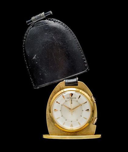 A Gold Plated Travel Alarm Clock, Jaeger-LeCoultre,