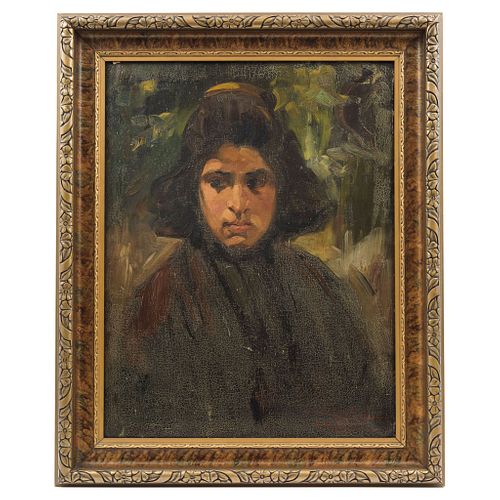 GERMÁN GEDOVIUS (MÉXICO, 1867 - 1937), RETRATO DE DAMA, Oil on canvas, signed, 23.4 x 18.1" (59.5 x 46 cm)