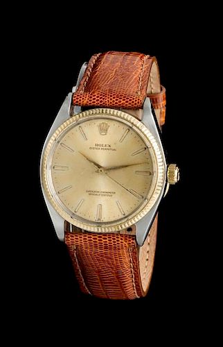 * A Stainless Steel and Yellow Gold Ref. 1005 Wristwatch, Rolex, Circa 1951,