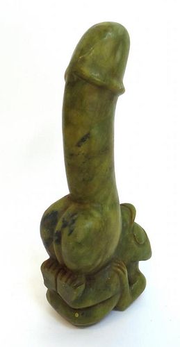 Jade Phallic & Monkey Carving