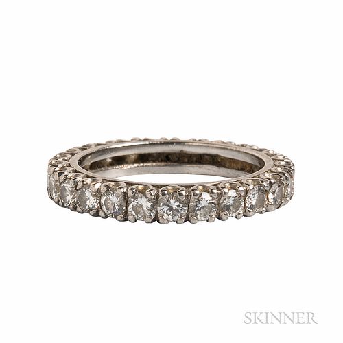 Platinum and Diamond Eternity Band, set with full-cut diamonds, approx. total wt. 1.75 cts., size 6 1/4.