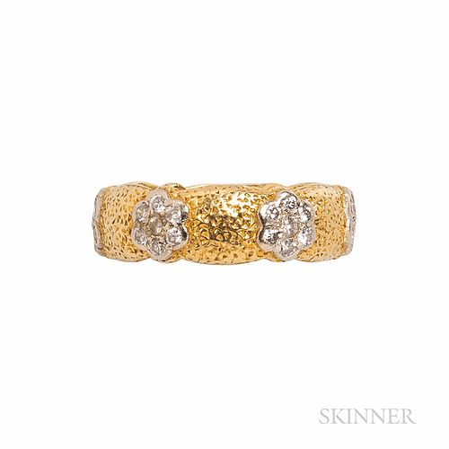 Buccellati 18kt Gold and Diamond Ring, with full-cut diamonds, approx. total wt. 0.60 cts., 6.10 mm, size 5, signed.