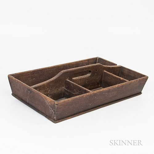 Country Pine Tool Caddy, 19th century, ht. 6 1/4, wd. 26, dp. 16 in.