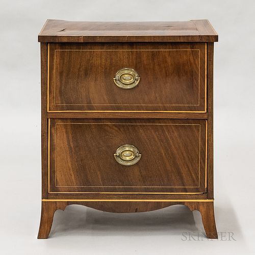 Federal-style Inlaid Mahogany Chamber Cabinet, ht. 27 1/2, wd. 23 3/4, dp. 18 in.