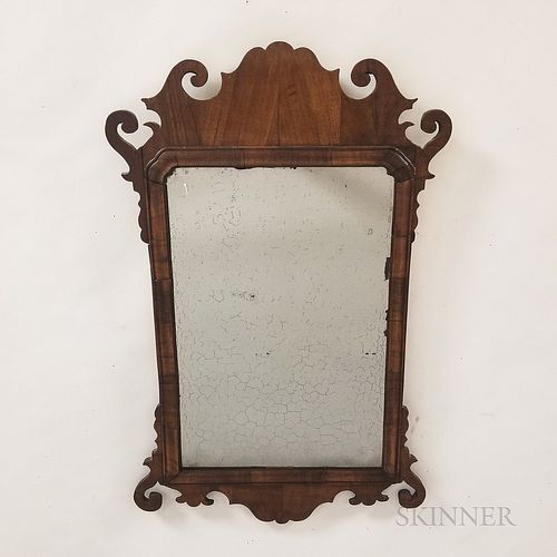 Two Chippendale Mahogany Scroll-frame Mirrors, ht. to 28 in.