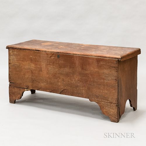 Red-painted Maple Blanket Chest, New England,18th/19th century, ht. 23 1/2, wd. 49 1/2, dp. 19 in.