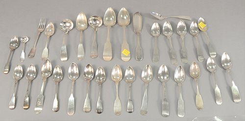 Lot of American coin silver spoons, 19.9 t.oz.