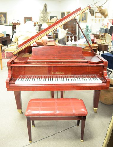 D.H. Baldwin baby grand piano and bench, C152, in excellent condition.