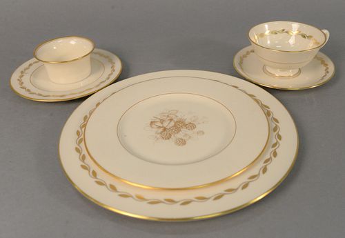 Group of Lenox, plates, cups and saucers in various patterns, approximately 100 pieces, each marked to the underside.