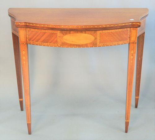 Federal style mahogany inlaid game table, ht. 29", top 35" x 36"