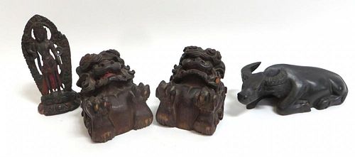 Four Wooden Chinese Carvings