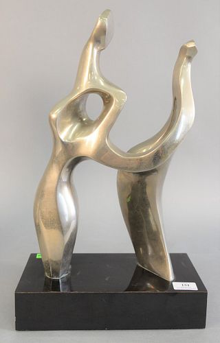 Seymour Meyer (American, 1914-2004), two figure Mid-century sculpture, bronze, signed and numbered '4/9' on the underside, 20 1/4" x 12" x 6 1/8".