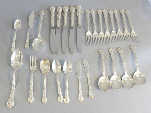 Sterling silver flatware, 28.8 t.oz (weighable).