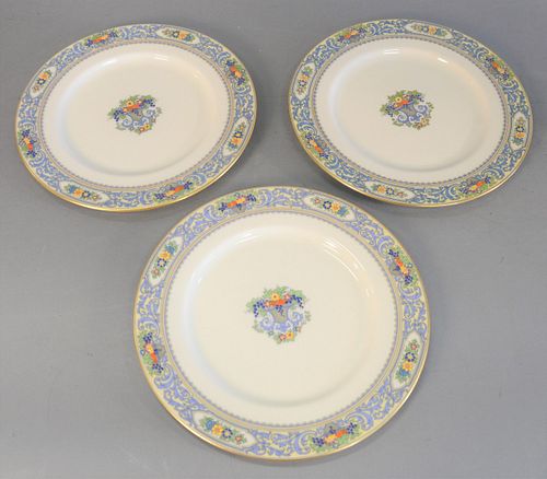 Set of twelve Lenox plates, "Autumn" pattern, each marked to the underside, dia. 10 1/2". Provenance: The Vincent Family Collection, Fairfield, Connec