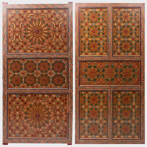 Pair of Moroccan Painted Doors, Zouak