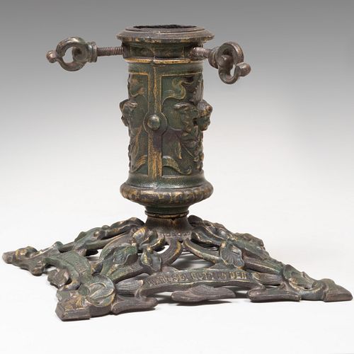 E.E. von den Steinen Jugendstil Painted and Parcel-Gilt Iron Christmas Tree Stand, Late 19th/Early 20th Century