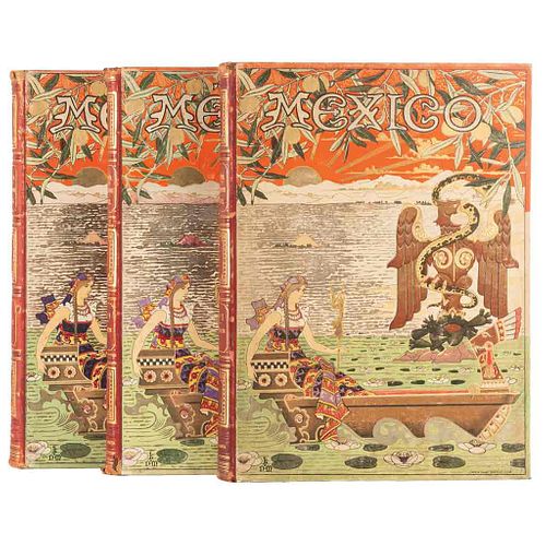 Sierra, Justo. México, su Evolución Social. Inventario Monumental...México, 1900-02.Tomos I-II (3 vols). 1a. edición. lustrados. Pzs: 3