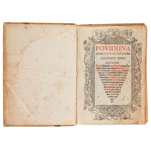 P. Ovidii Nasonis Fastorum Libri Diligenti Emendatione. Venetiis, 1520. Comentarios de Antonio Costanzo y Paolo Marso.