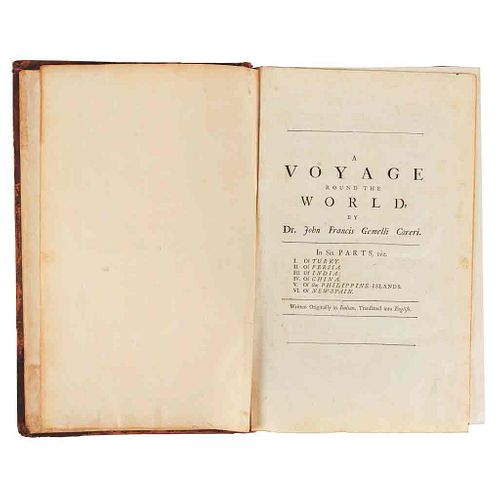 Careri, Francis Gemelli. A Voyage Round the World. London: J. Walthoe, 1732. Diez láminas y un plano.