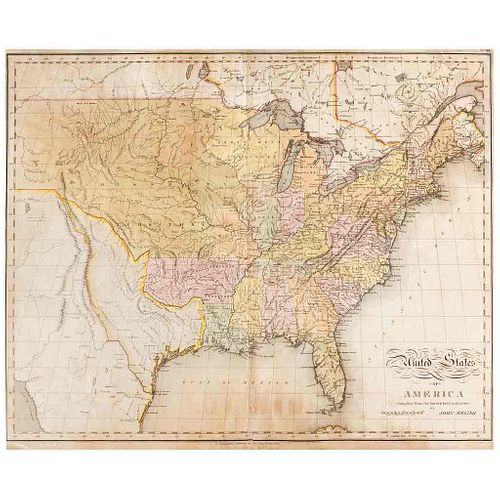 Melish, John. United States of America. Philadelphia: Mathew Carey & 1820. Mapa grabado, coloreado, 43 x 53.9 cm.