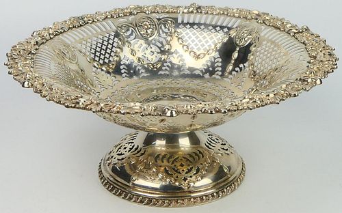FABULOUS EARLY 20TH C STERLING FOOTED FRUIT BOWL
