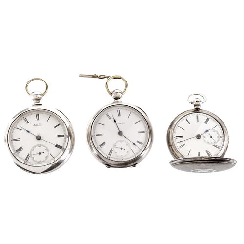 Three Silver Pocket Watches