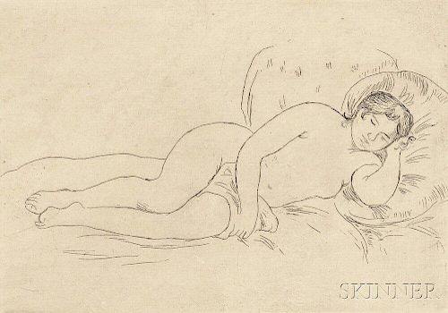Pierre-Auguste Renoir (French, 1841-1919)      Femme nue couchée (tournée à droite) 2e planche