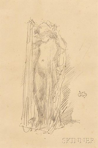 James Abbott McNeill Whistler (American, 1834-1903)      Model Draping