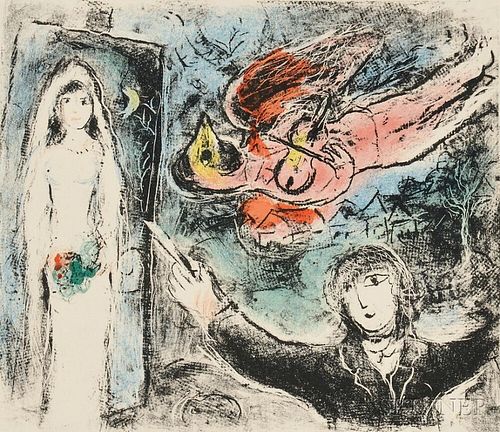 Marc Chagall (Russian/French, 1887-1985)      La petite mariée