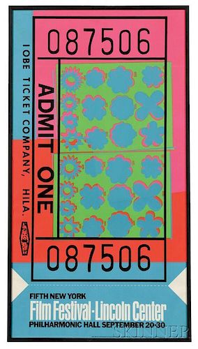 Andy Warhol (American, 1928-1987)      Lincoln Center Ticket