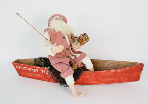 Vintage Bethany Lowe Nantucket Handmade Santa Claus Christmas Figure