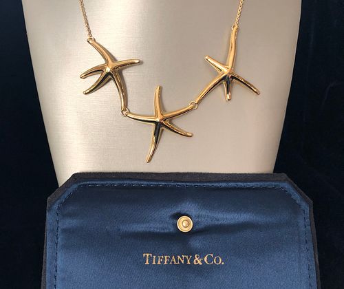 Tiffany & Co. Elsa Peretti 18k Gold Tri-Starfish Necklace
