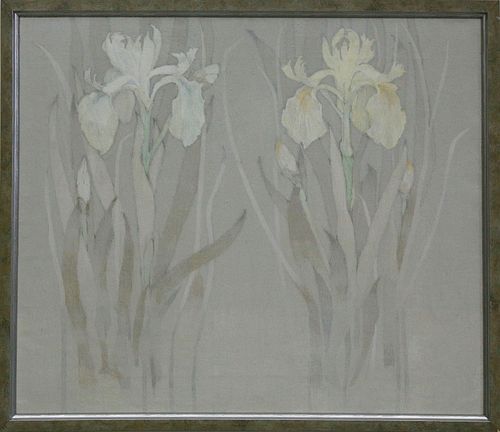 Virginia Greenleaf Oil on Canvas "Irises", 1979