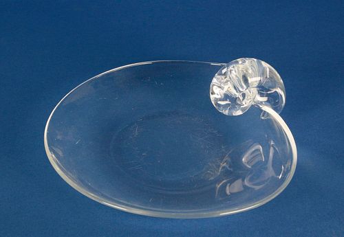 Signed Steuben Crystal Cookie Dish