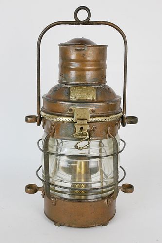 Davey London Approved Regulation Ship Lamp, 1924
