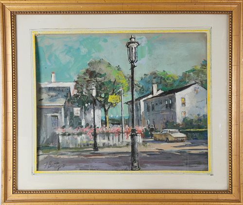 Frank Beatty Pastel and Gouche on Artist's Paper, "Penny a Day School, Nantucket"