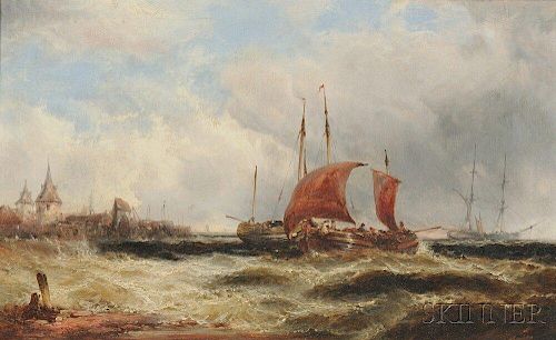 Edwin Hayes (English, 1820-1904)      Off the Scheldt