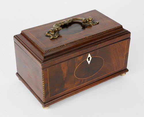 Chippendale Triple Compartment Tea Caddy, 19th c.