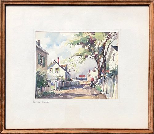 John Cuthbert Hare Watercolor on Paper "Cape Cod Summer"