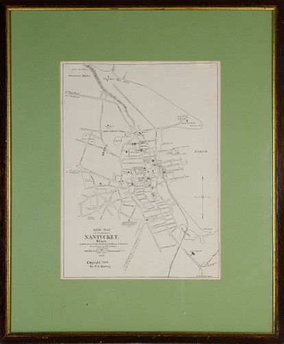 Original Historical Map of Nantucket By E.K. Godfrey, 1882