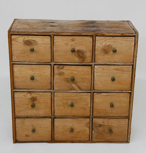 American Pine Twelve Drawer Apothecary Chest
