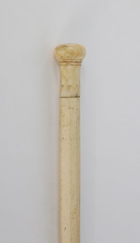 Antique Whale Ivory and Whalebone Walking Stick, ca. 1870